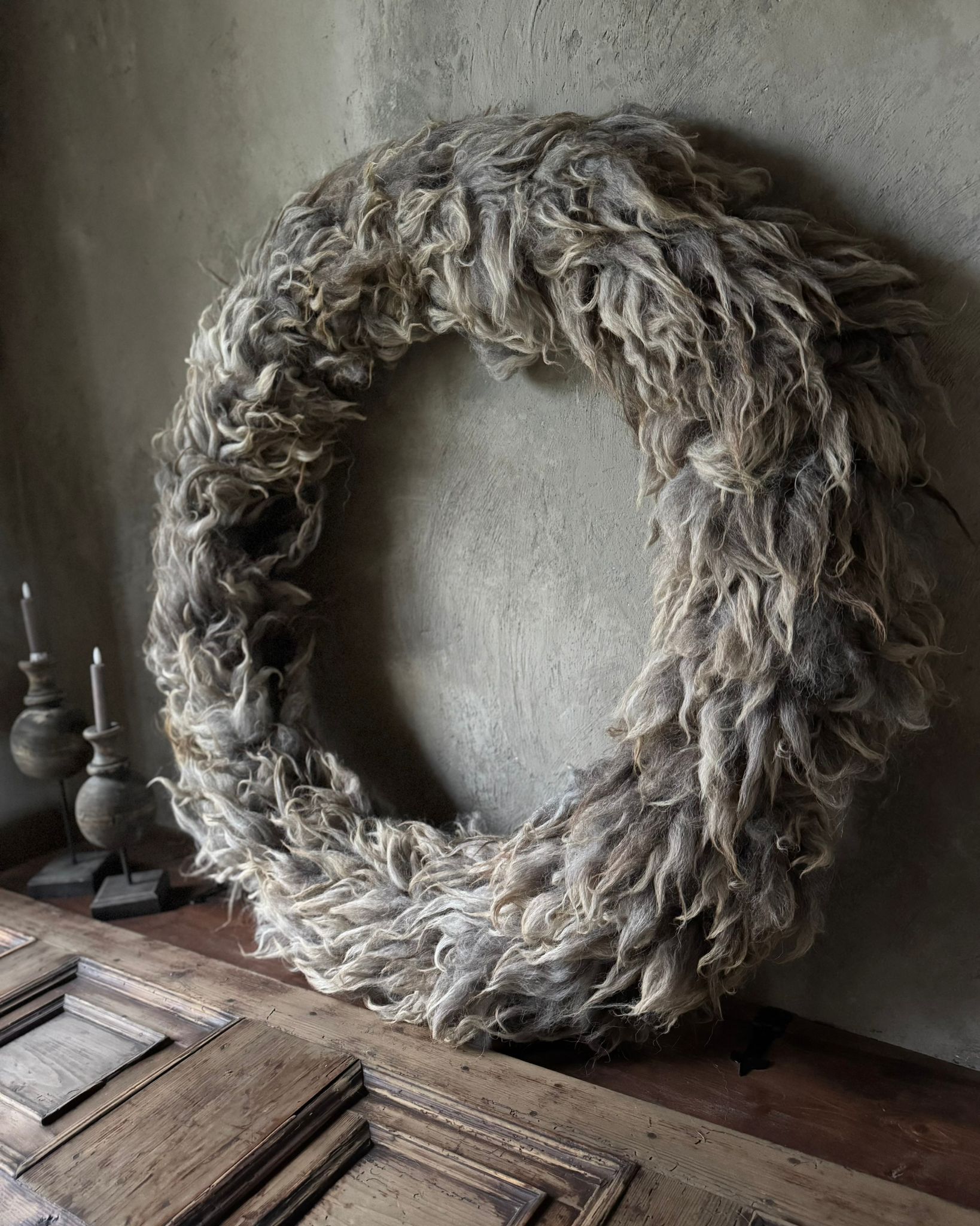 MEGA Krans 120 cm in prachtige grijstinten - Afbeelding 2